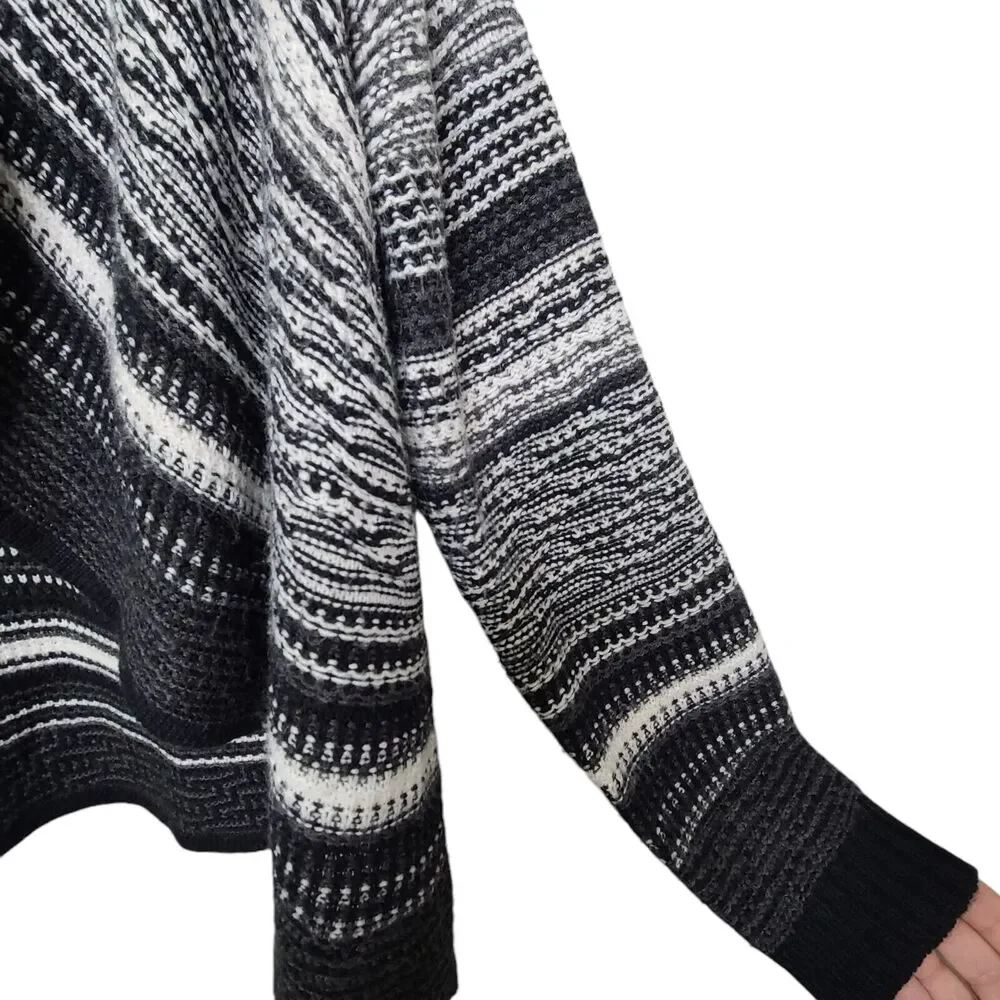 Charter Club Long Sleeve Gray Striped Open‎ Cardigan Shrug Womens SZ PM Career